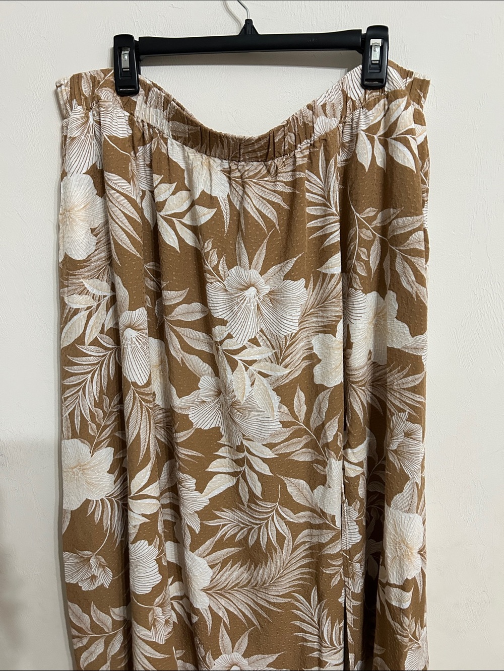 Lane Bryant Ladies' Brown Floral Maxi Skirt with Pockets & Elastic Waist 22/24